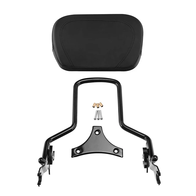 Detachable Sissy Bar & Luggage Rack For Harley Touring 2009-2024 – Black Backrest For Street/Road Glide