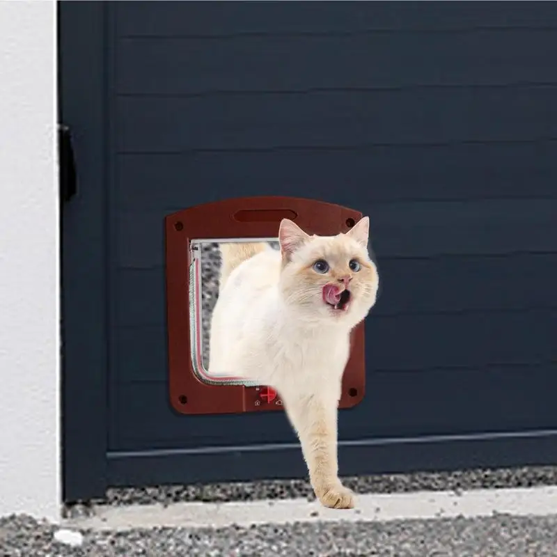 Dog Door 4 Way Locking Door Door Flap Screen For The Pet Cat And Dog Install In Interior And Exterior Doors Weatherproof Pet