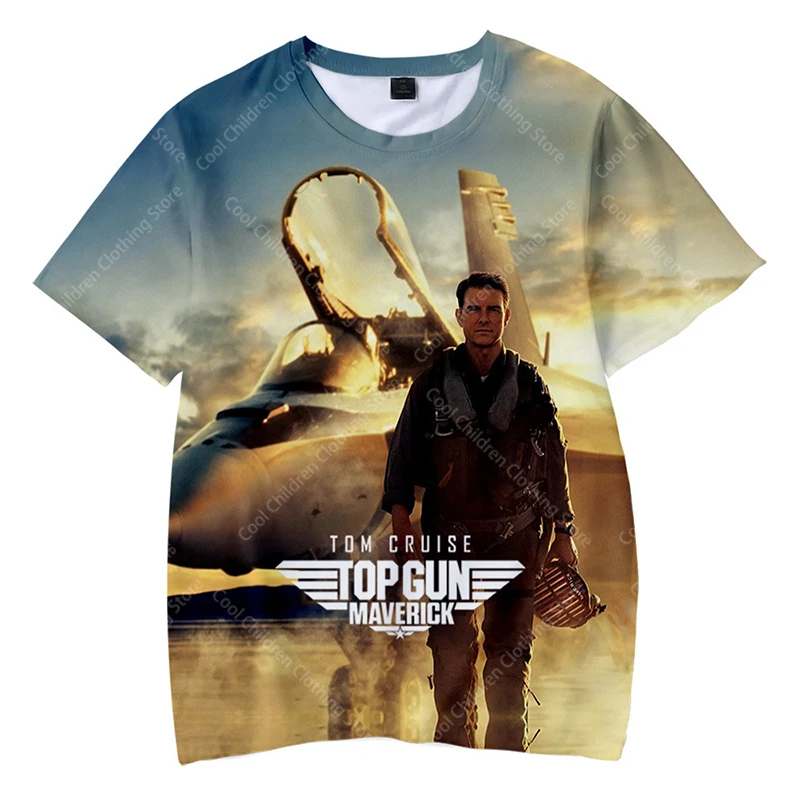 Top Gun: Maverick 3D Print Trendy T Shirts Boys Girls Short Sleeves T-shirt Parent child clothing Summer Fashion Leisure Top