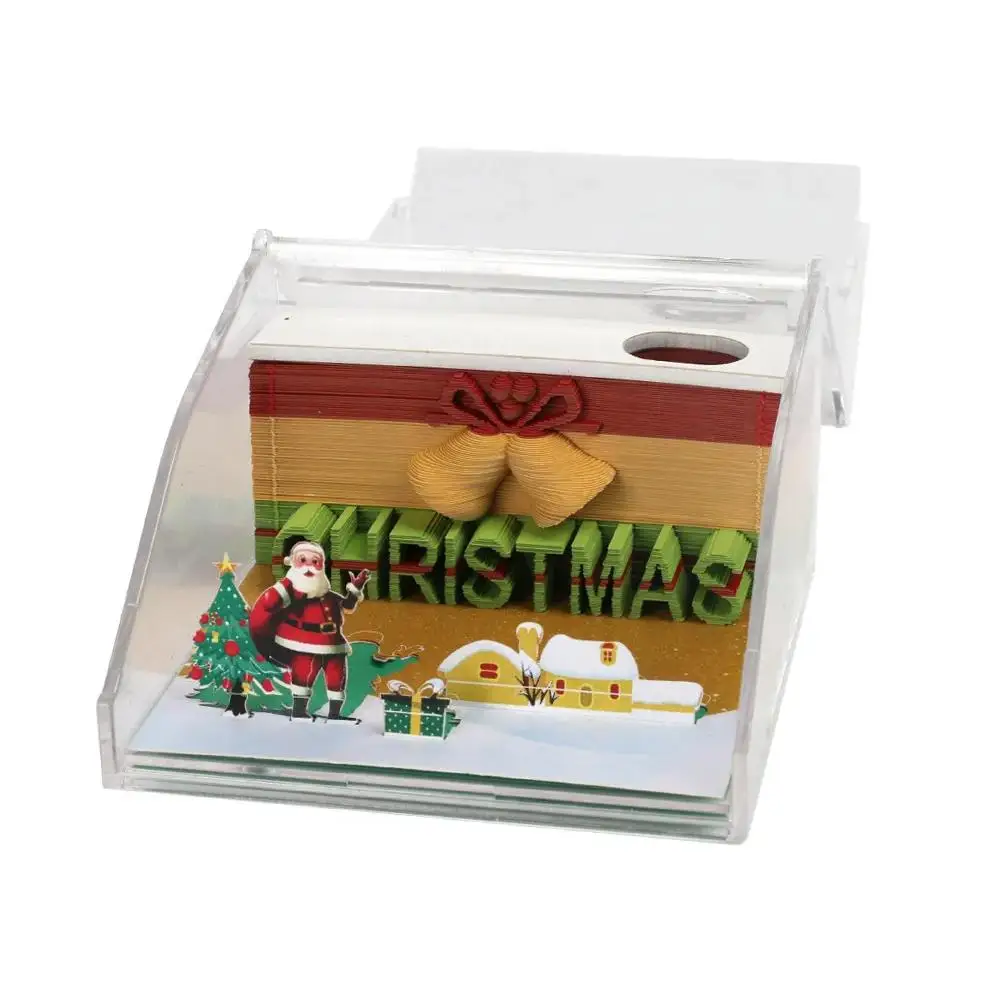 

3D Notepad Merry Chrismas Memo Pad Paper Block Paper Kids Christmas Block Note 3D Notes 3D Sticky Party Gifts Notes U4X0