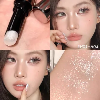 Joocyee Jelly Highlighter Stick Diamond Shimmer Long-Lasting Weightless Feel Waterproof Champagne Cosmetics Face Makeup