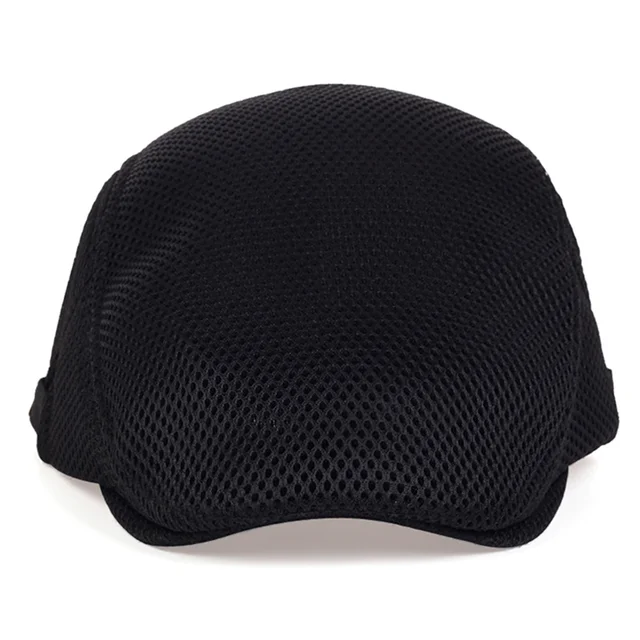 summer hollow mesh breathable sun hat classic solid color beret men and women universal hats outdoor sports cap 2