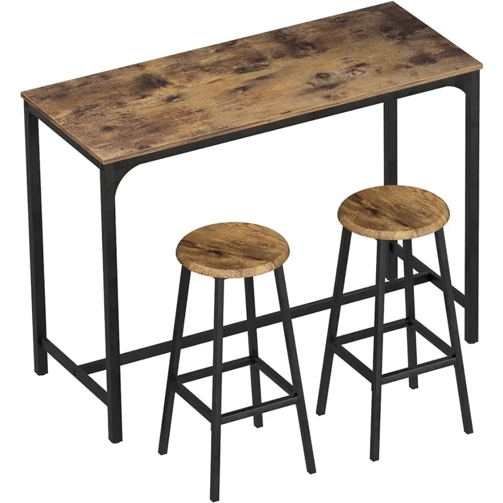 LISM Algherohein Bar Table and Chairs, 47.2 Pub and Chairs Sef of 2, Breakfast Set, Bar Height