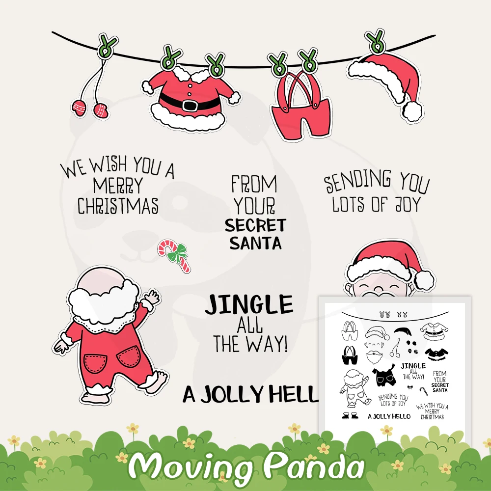 

Christmas Lovely Santa Claus Metal Cutting Dies Clear Stamp DIY Scrapbooking Dies Silicone Stamps For Cards Albums Crafts