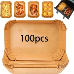 Premium Pack of Rectangular Air Fryer Liners for Easy and Healthy Cooking (100pcs)
