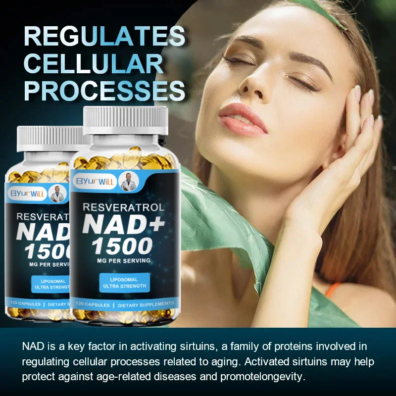 Extra Strength NAD Supplement 1500 mg &ndash;Liposomal NAD+ for Women & Men Resveratrol -Energy, Anti-Aging, Cell Regeneration