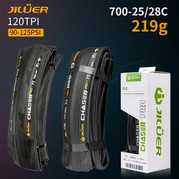 Pneumatici per bici da strada pieghevoli JILUER 700x28C - Pneumatici da corsa ultraleggeri, bassa resistenza allo rotolamento, 120TPI per velocità e prestazioni