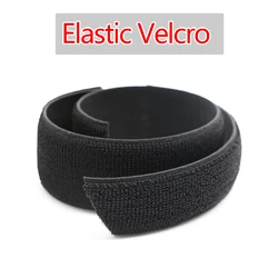 Elastic Magic Nylon Wristband Wraps - Adjustable Sticky Fastener Tape - 100mm (Black 5meters)