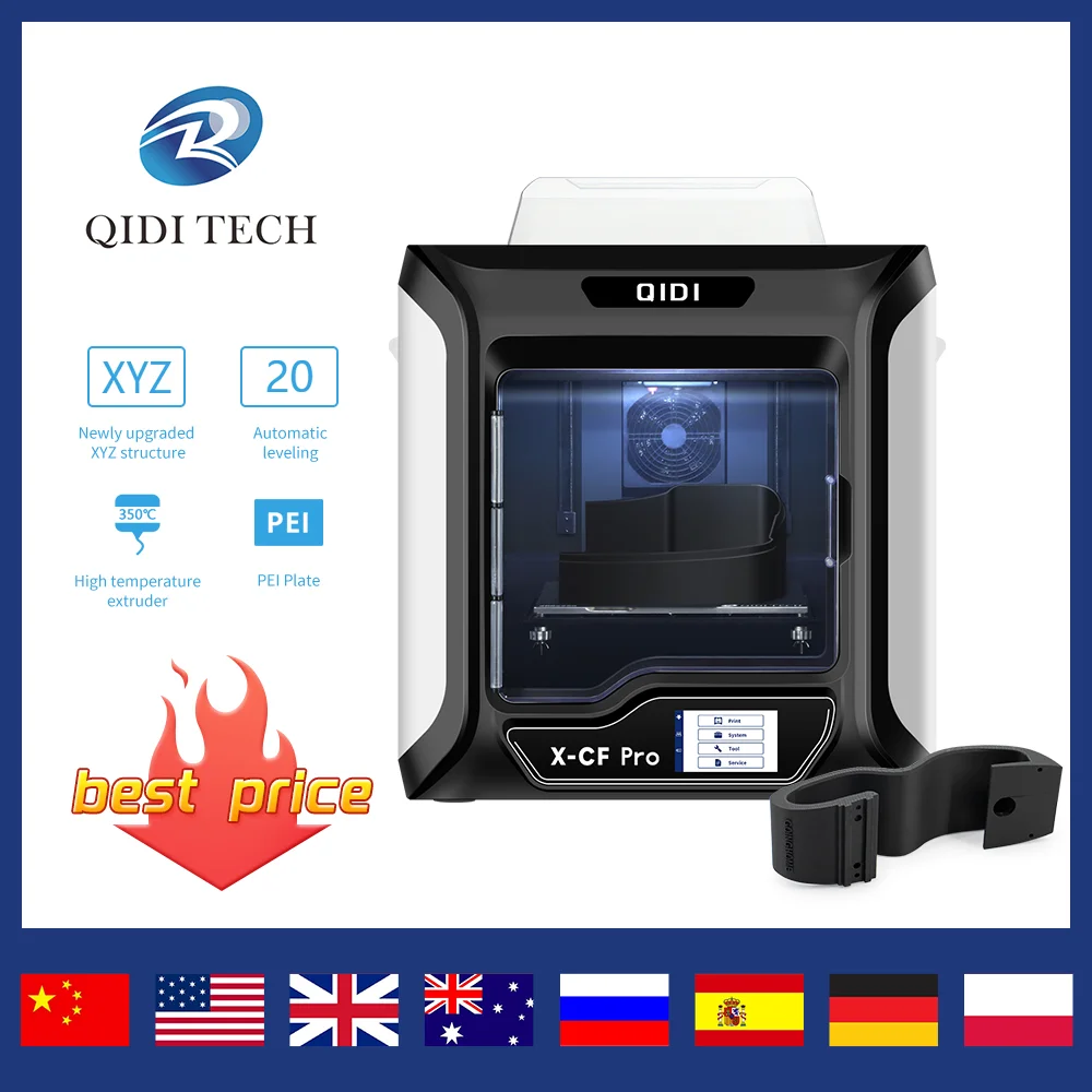 QIDI TECH 3D Printer XCF PRO Large Size 30*25*30 Auto Leveling WiFi