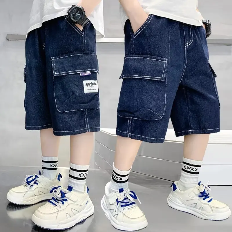

Simple Harajuku Fashion Art Pop Spring and Autumn Capris New INS Lazy Fashion Children's Jeans Temperament
