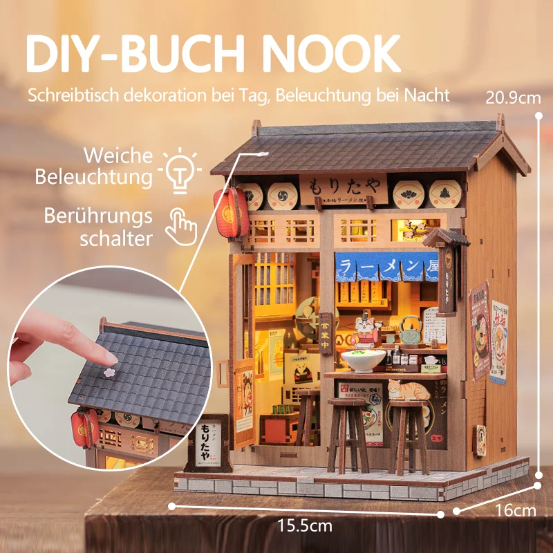 Original CUTEBEE Buchnischen-Set DIY Puppenhaus Bücherregal-Einsatz Tolles Geschenk für Kinder Morita-Ya Japanischer Stil DIY Miniatur-Spielzeug – Detail 6