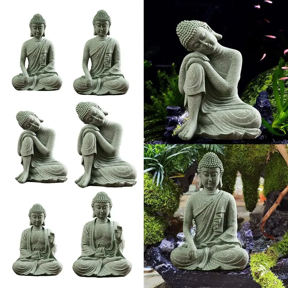 

Миниатюрное украшение для аквариума Будды, статуэтка Будды, статуэтка Будды из песчаника, скульптура Будды дзен