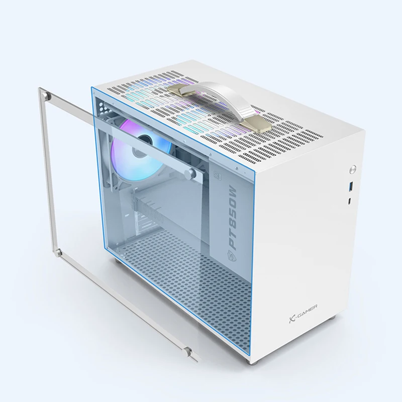 PC Case Power Train X100 Portable Handheld Mini-ITX MATX Motherboard USB3.0 Type-C Desktop Mini Game ATX Power Supply