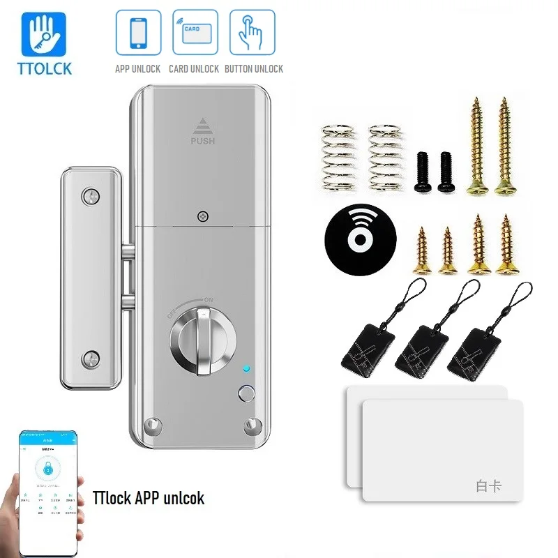 

TTlock Smart Didden Door Lock Wooden Door Magnetic Lock APP IC Card Remote Unlock Electronic Locker Indoor Burglar Door Locks