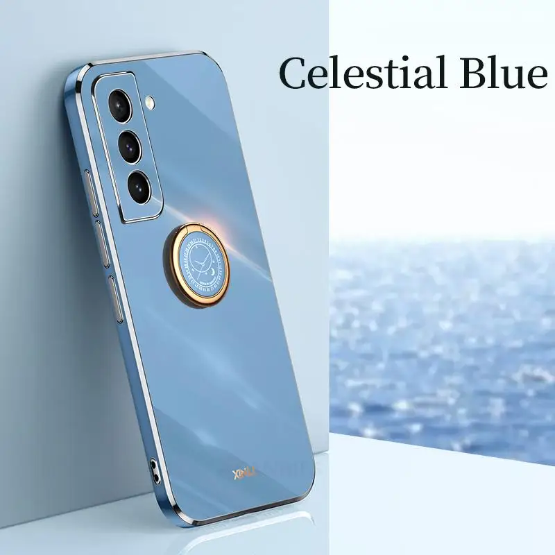 Elegant Plating Silicone Ring Holder Stand Phone Case