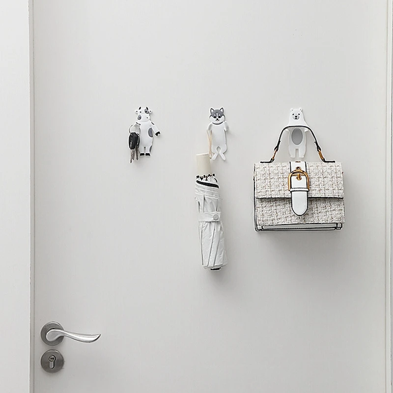 Creative Silicone Hook Cute Seamless Self-Adhesive Bedroom Door Hangers Punch-Free Hooks Key Umbrella Towel Rack Wal