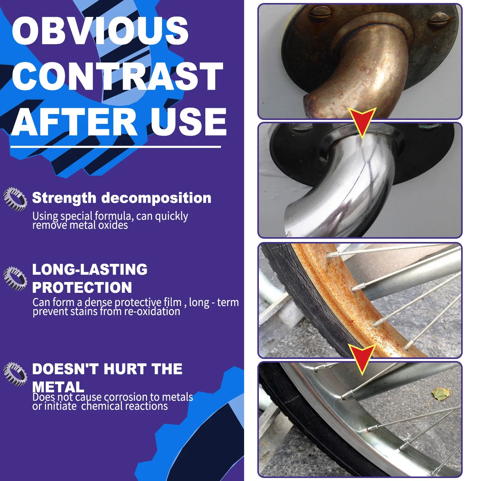 Car Scratch Remover Metal Rust Remover Spray Metal Surface Paint Car Maintenance Iron Powder Cleaning Stainless Steel