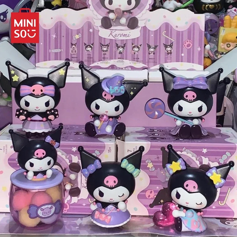 

MINISO оригинальные игрушки Kuromi для розыгрышей или лечения, искусственная серия, аниме игрушки, детский подарок на день рождения, модели для декорирования моделей