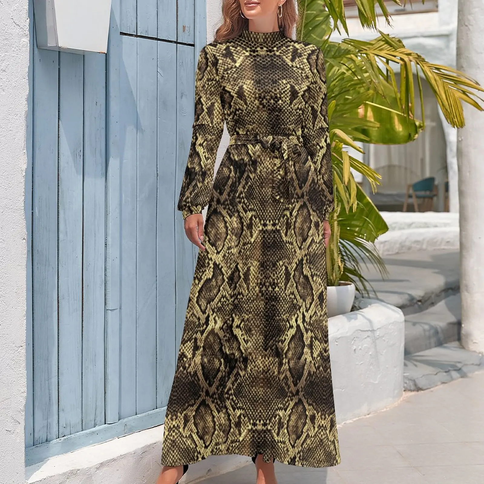 Langes kleid schlangenmuster Clearance