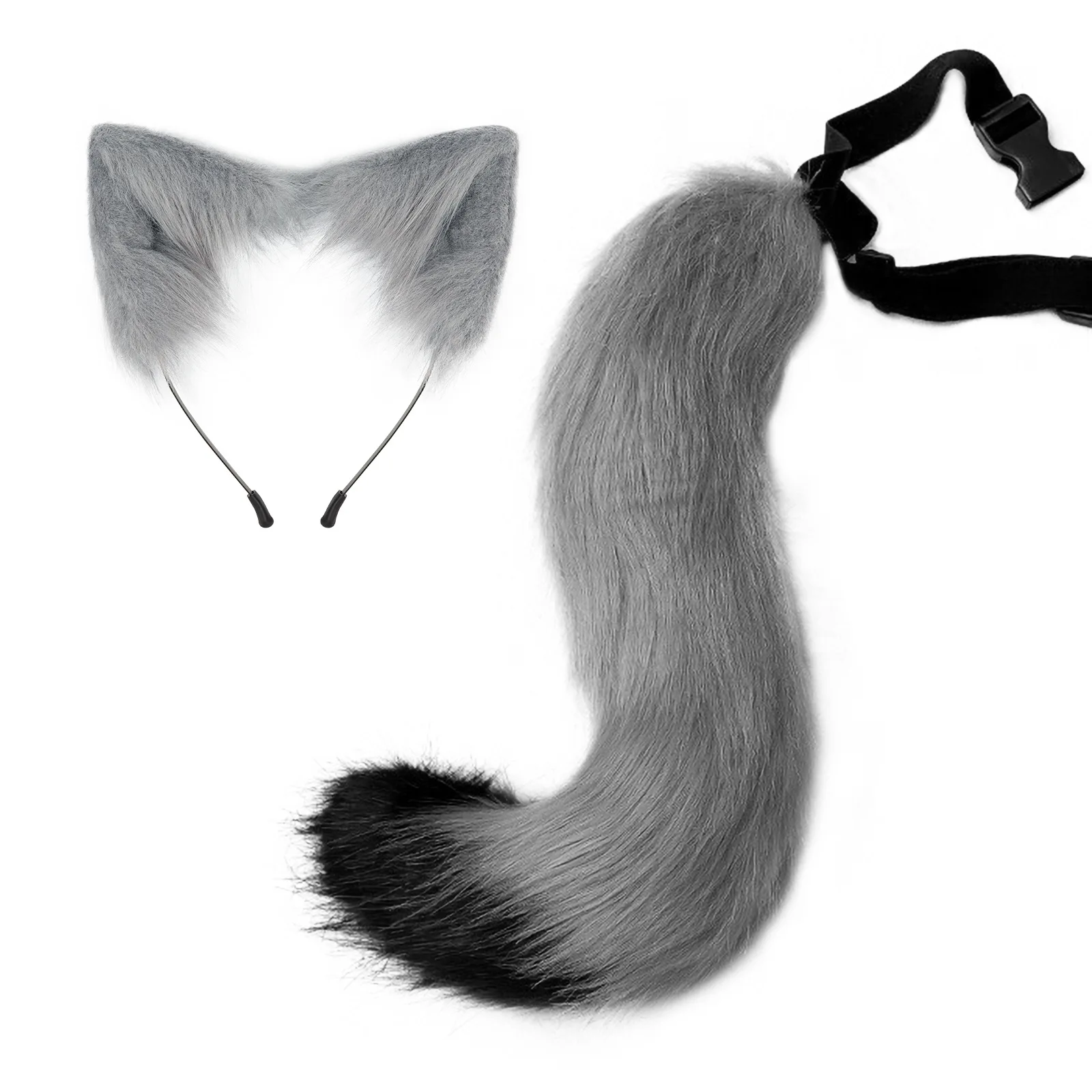 

Halloween cosplay simulation fox plush tail clothing accessories animal tail cat ear headband headwear