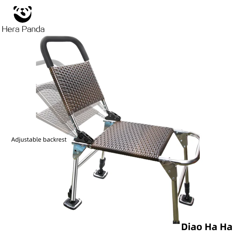 All Terrain Multi-function Herabuna Taiwan Fishing Foldable Stainless Steel Adjustable Backrest And Legs Height Fishing Chair