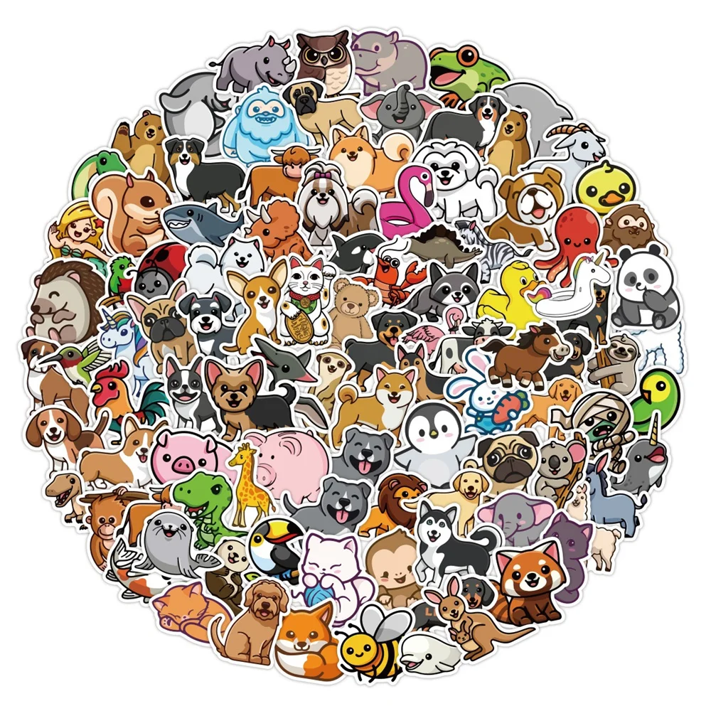 

10/30/50PCS Cartoon Cute Animal Personality Graffiti Creative Sticker DeskComputer Refrigerator Car Waterproof Sticker Wholesale