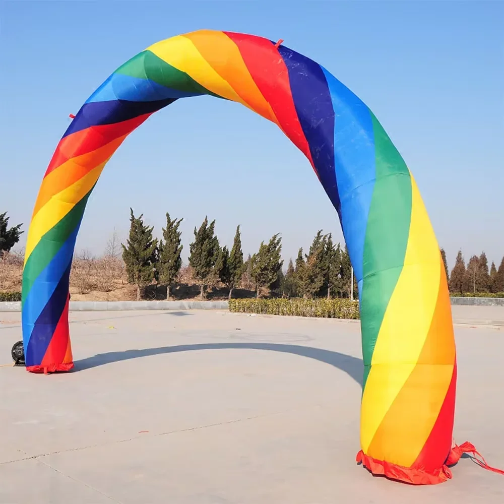 Customizable 6m Wide Inflatable Rainbow Arch Door Colorful Celebration for Wedding Arch 20ft*10ft D=6M/20ft Advertising