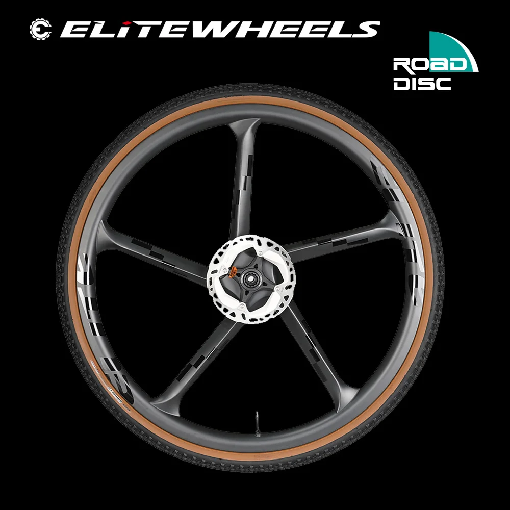Roues Vélo Route Carbone 700C 5 Rayons - 56 Mm - Clincher - Jeu De Roues Performance
