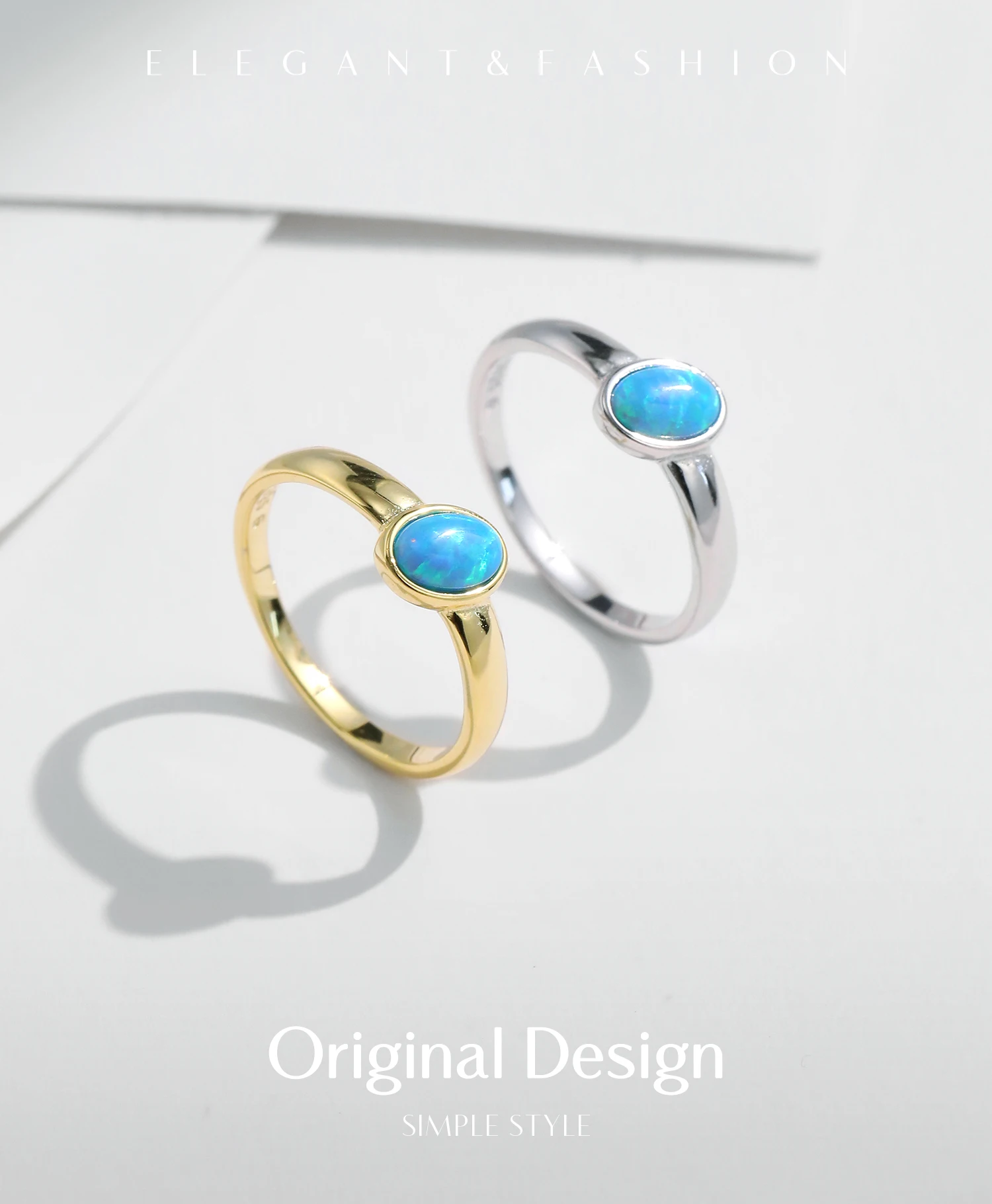 MODIAN 925 Sterling Silver Irregular Oval Opal Charming Finger Ring Platinum Plated Vintage Rings For Women Silver Jewelry Gift