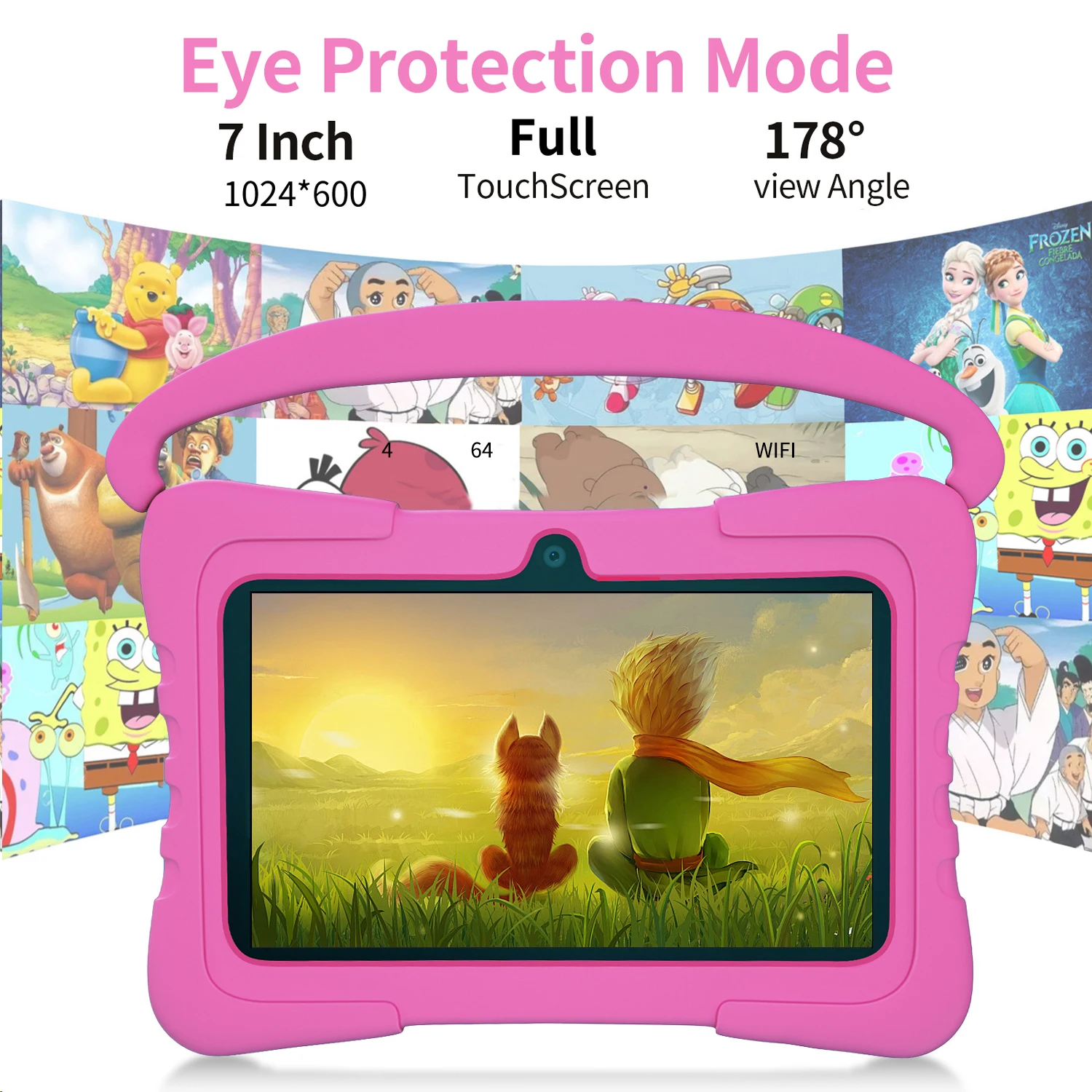 New Children's gaming Tablet 5G WiFi 7.0-inch GB RAM 64GB ROM Quad core children's gift supports Google Bluetooth 4000mAh 4