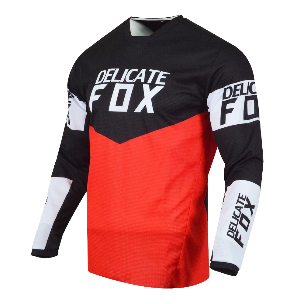 

Delicate Fox 180 Revn Jersey Enduro T-shirt MX BMX DH Dirt Bike Bicycle Off-road Cycling Men Moto ATV UTV Red Clothing