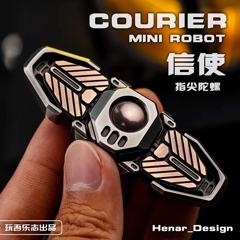 

Play with Wule Zhi EDC Messenger Robot Series Fingertip Gyro Opening and Closing Structure Metal Toy Decompression EDC