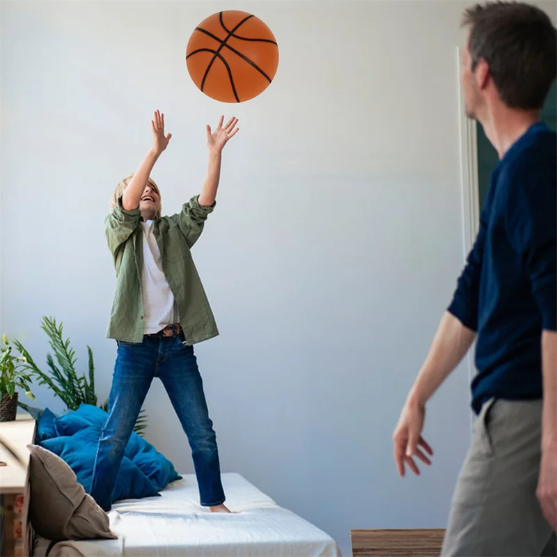 Silent Basketball 2.0 Quiet Bouncing Ball Indoor PU Foam Bounce Basketball No Noise Squeezable Mute Ball With Groove Lines basketball balls