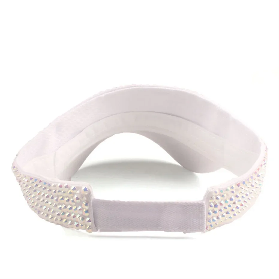 Wholesale Items Bulk Lot 2022 Summer Women New Hat In Various Colors Sun Visor Cap Shiny Rhinestone Fashion and Leisure X8725_2 6