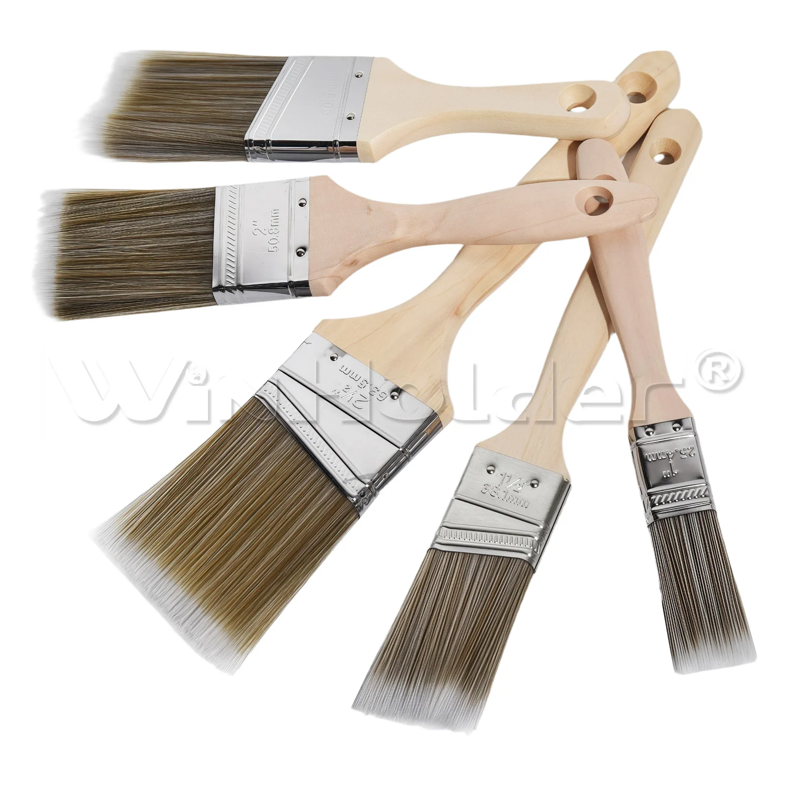 5PCS Paint Brush Set for Professional or DIY Painting & Decorating - Set of 5 Brushes Flat And Angled Brushes