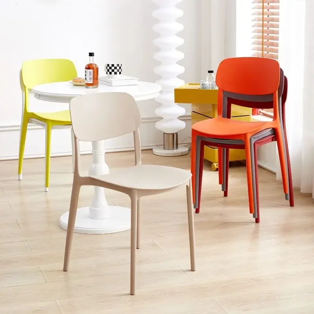 Rental House, Dormitory, Study, Chair Fashion, Simplicity, Household, Thickened, Plastic, Stool, Adult, Dining Table, Backrest 3