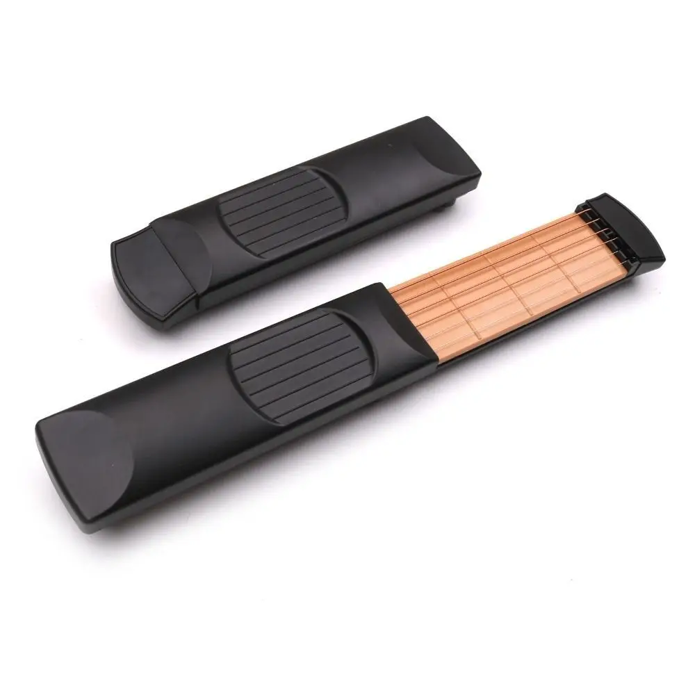 

1 Set 6 String Pocket Guitar 4/6 Frets Crawling Grid Neck Chord Trainer Portable Practice Guitar Chord Trainer Guitar Practice
