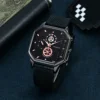 1PC European and American large dial trendy square watch for men and women, handsome and cool for high school students 4