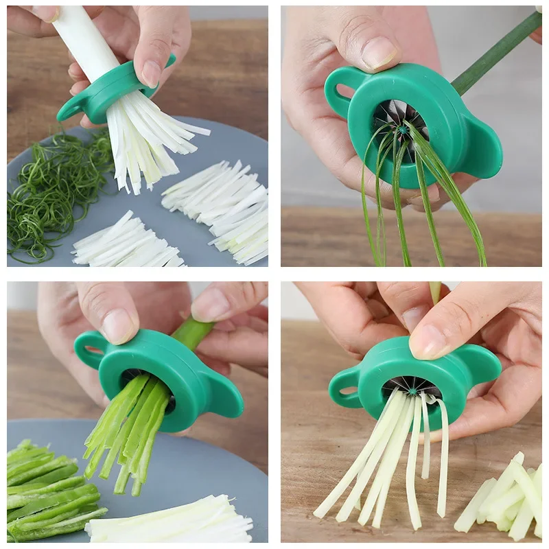 Stainless Steel Blade Scallions Cutter Shred Silk Knife Onion Chopper Vegetable Grater Onion Shredder Slicer Kitchen Accessories