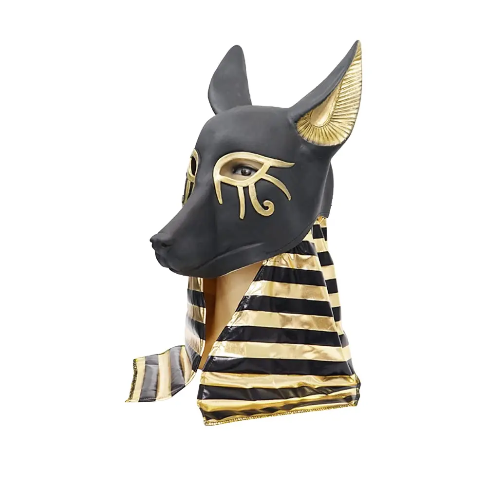 Egyptian Anubis mask, ancient Egypt god 🖤 You can wear it or hang on the  wall #Handmademask and hand painted. Do you like new mask? #egyptianmask  #anubistattoo #anubismask #anubiscosplay, image size:1000x1000