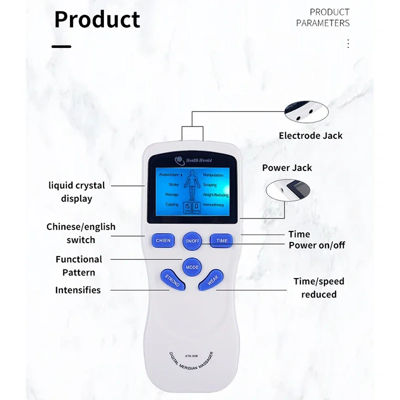 Upgrade Rechargeable TENS Therapeutic EMS Muscle Stimulator Digital Therapy Massage Device for Body Muscle Relief Stimulator