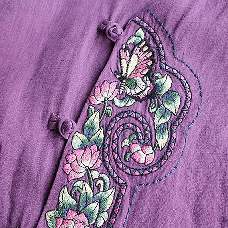 Retro Print Qipao Shirt Women Fashion Chinese Style Vintage Cheongsam Tops Loose Blouse Tang Suit Oriental Clothing female Robe