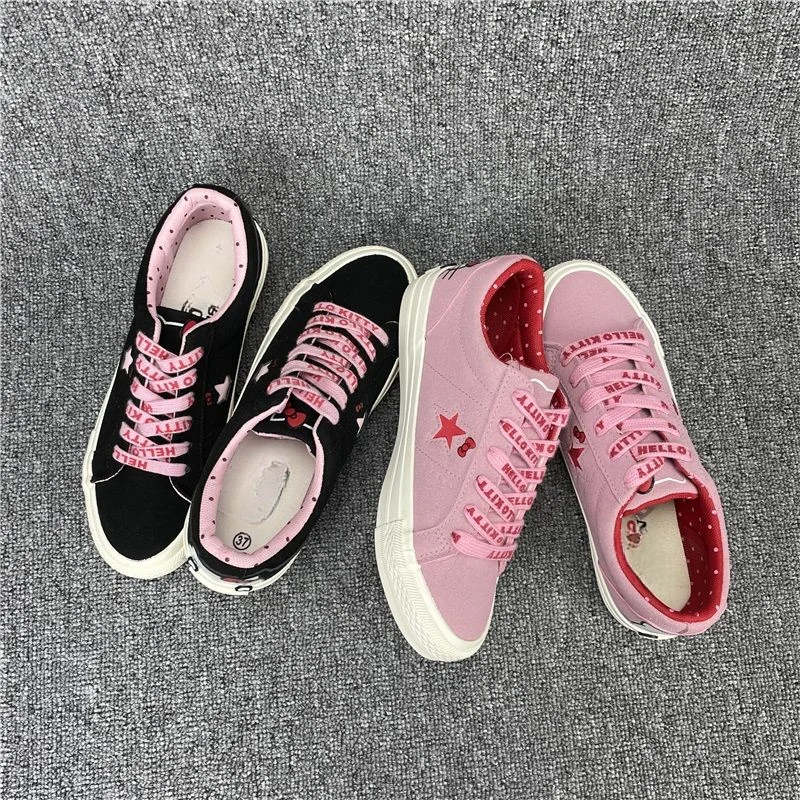 

Sanrio Hello Kitty Low Top Women's Shoes Cartoon Skateboard Shoes Student Casual Canvas Shoes Designer Shoes Sneakers