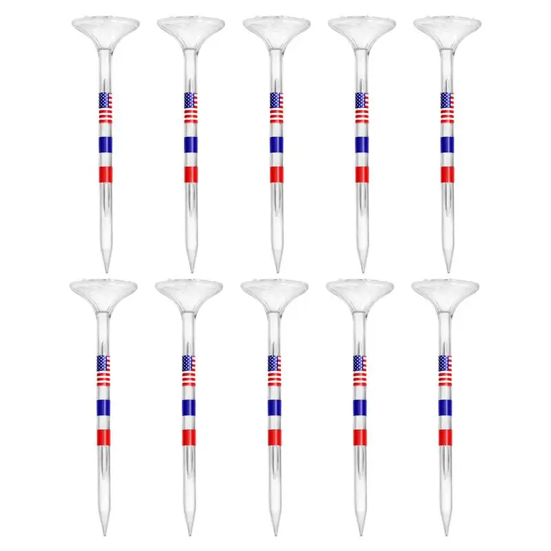 

Transparent Golf Tees Beginners Training Golf Ball Tee Transparent Fashionable American Flag Pattern Golf Tees For Courtyard