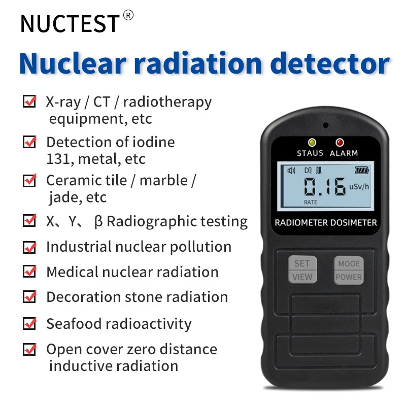 F9000 Professional Nuclear Radiation Detector Geiger Counter Ionizing Radiation X-ray Beta Detect Personal Dose Alarm Tester