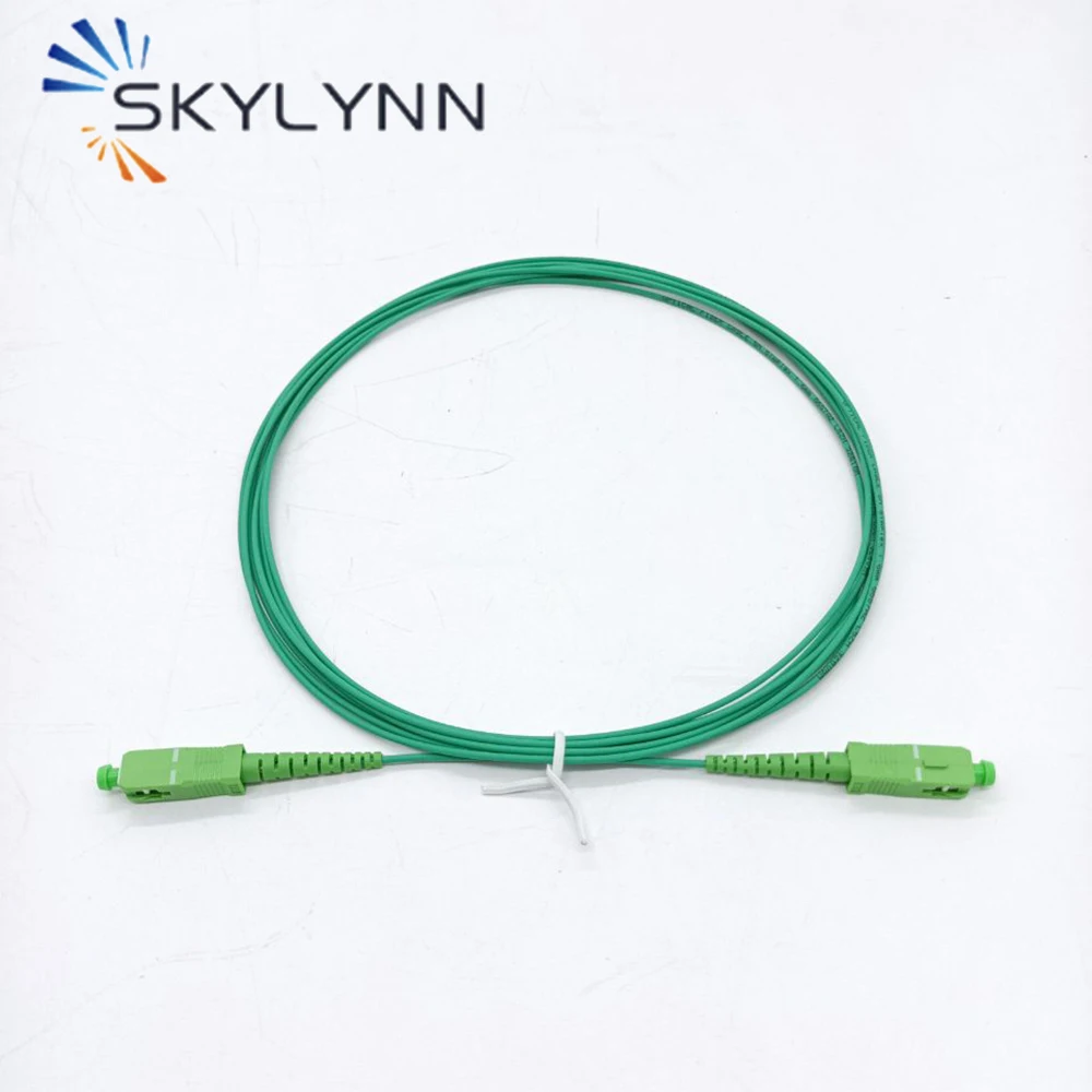 Fiber Optic Cable 100 PCS SC/APC-SC/APC Single Mode G657A2 Simplex Core 1.6mm Diameter Fiber Optic Patch Cord Green LSZH Jacket 3.5M