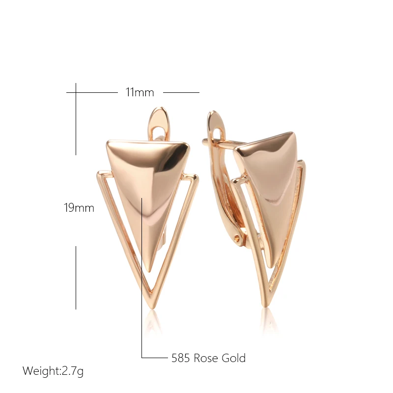 Minimalist Geometric Hip Hop Women's Dangle Earrings 585 Gold Personality Glossy Earrings Unusual Golden Jewelry