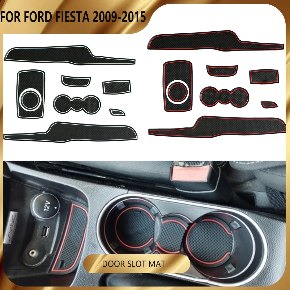 Car Door Groove Mats For Ford Fiesta 2009-2011 2012 2013 2014 2015 Car ...