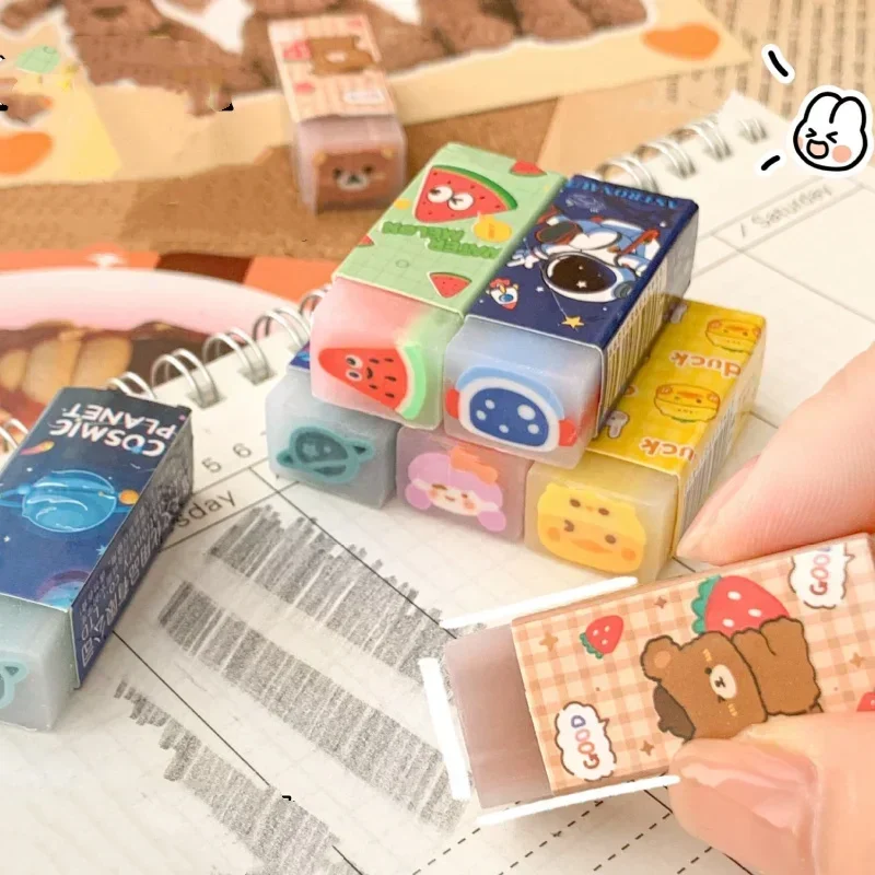 Cute Cartoon Eraser for Kids Boy Girl Lovely Animal Bunny Bear Pencil Eraser Student Stationery Back To School 1 Piece