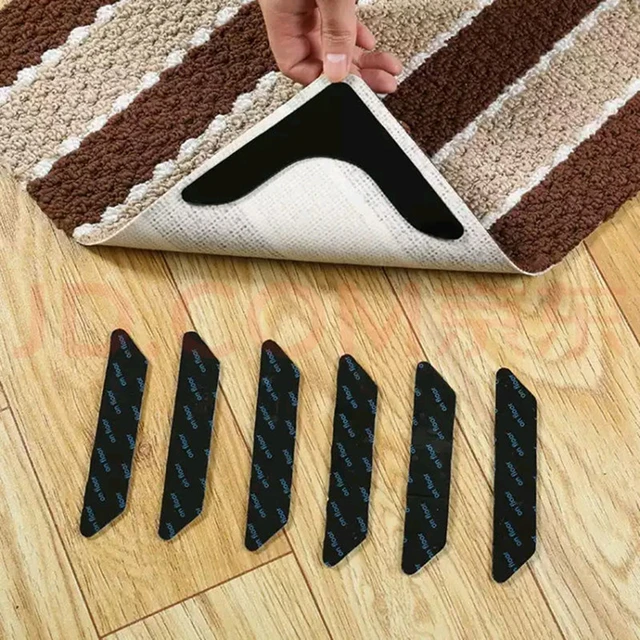 8 PCS Rug Gripper, Reusable anti Slip Tape for Carpet Corners and